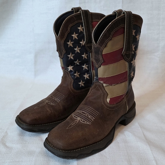 Durango Shoes - Durango 10" Lady Rebel American Flag Patriotic Western Cowgirl Boots Size 7.5